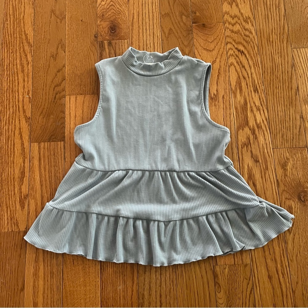 Altar’d State Blue Ripped Dressy Top